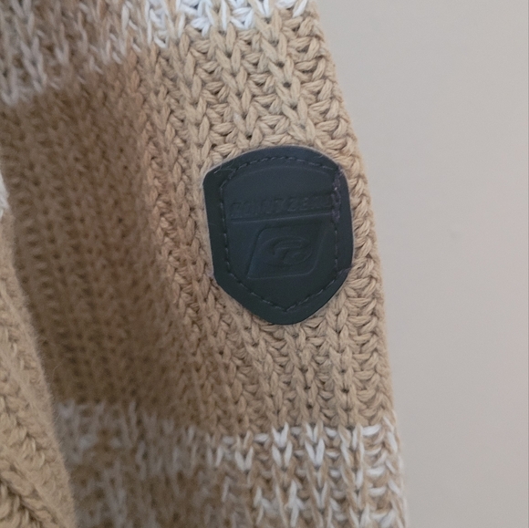 point zero black label collection taupe /tan long sleeve knit sweater large - Picture 6 of 10